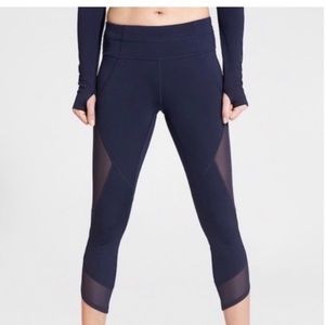 Athleta Aura Sonar Capri Legging, Navy Blue, SP